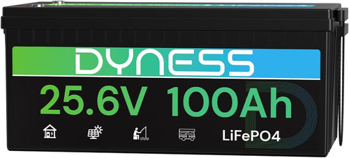 Batería LiFePO4 de 24 V 100 Ah, batería de litio de 25.6 V con potencia de 2560 Wh, BMS integrado de 100 A con protección a baja temperatura
