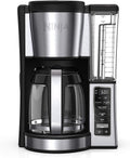 Ninja Cafetera programable de 12 tazas, 2 estilos de preparación, plato caliente ajustable, depósito de agua de 60 onzas, preparación retardada, negro/acero inoxidable