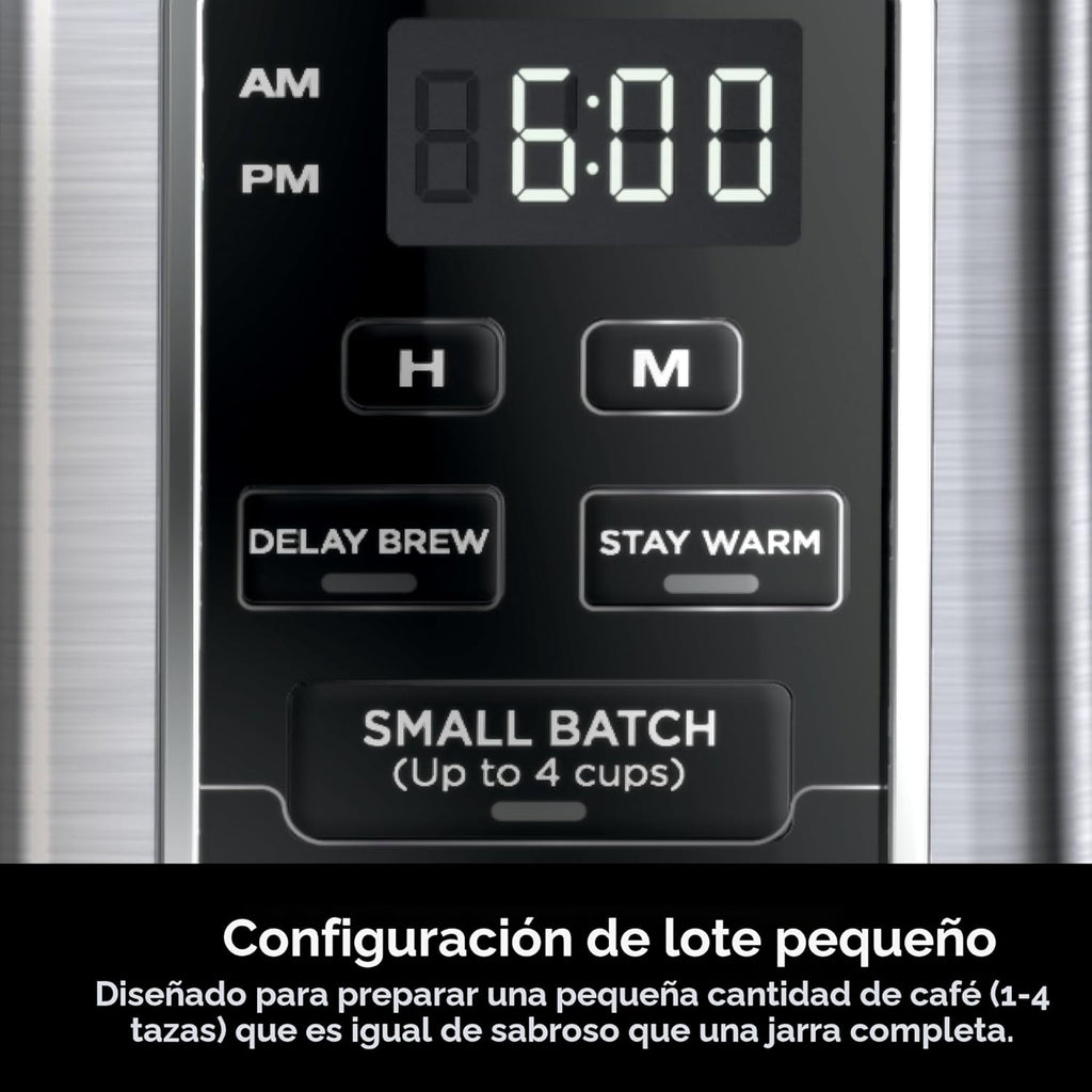 Ninja Cafetera programable de 12 tazas, 2 estilos de preparación, plato caliente ajustable, depósito de agua de 60 onzas, preparación retardada, negro/acero inoxidable