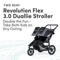 BOB Gear Revolution Flex 3.0 Duallie - Cochecito para correr, cochecito doble, color negro grafito