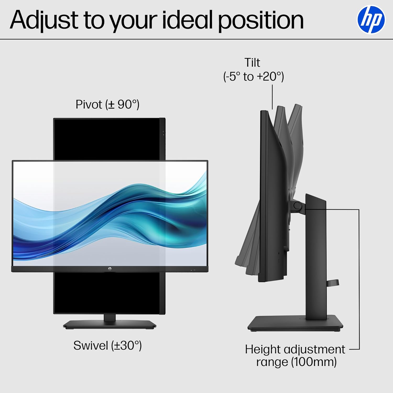 Monitor HP Serie 3 de 27 pulgadas FHD, pantalla Full HD (1920 x 1080), panel IPS, relación de contraste 1300:1, 250 nits, Eye Ease con certificación Eyesafe, negro, 327se (2025)