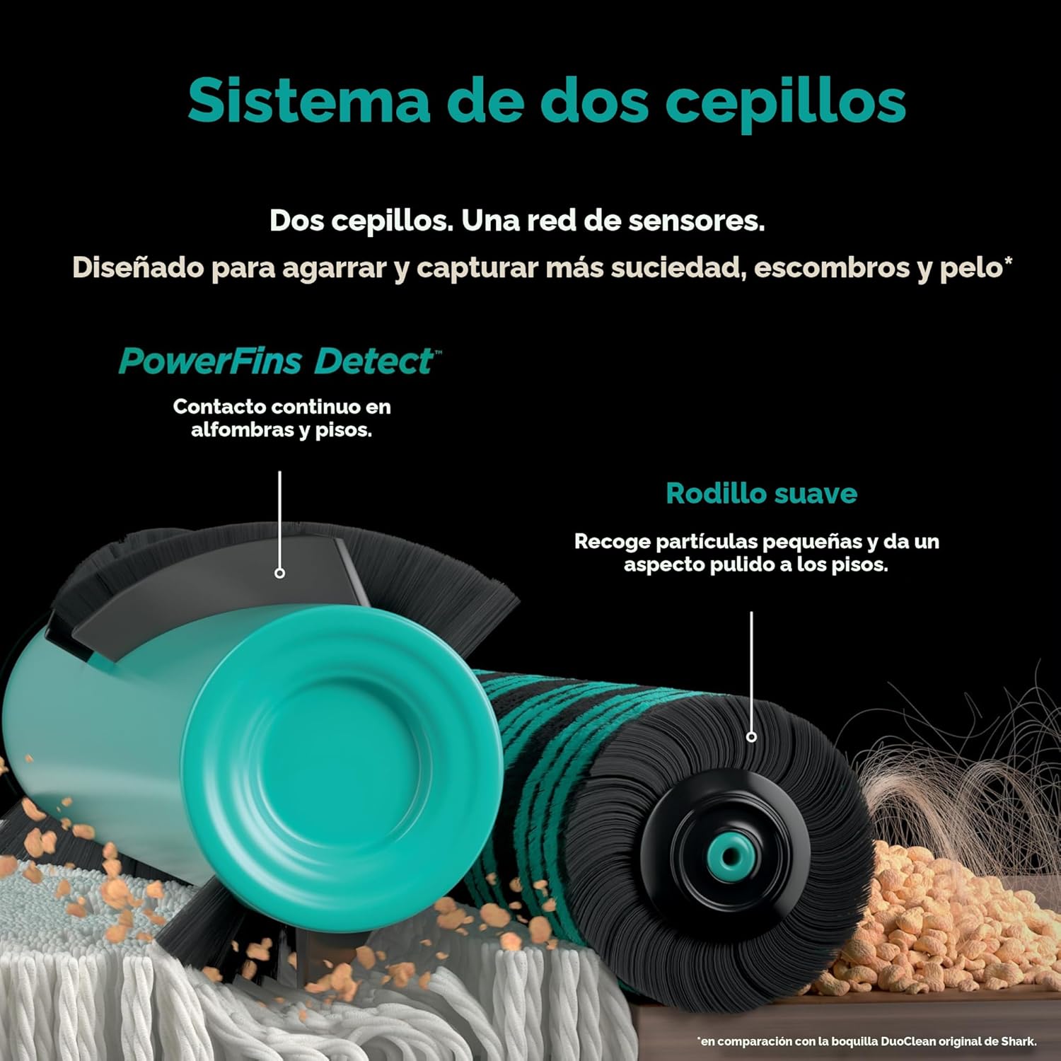 Aspiradora de palo ultraligera con cable Shark POWERDETECT con tecnología DuoClean, cepillo autolimpiante para evitar enredos de cabello, sello completo antialérgeno y tecnología neutralizadora